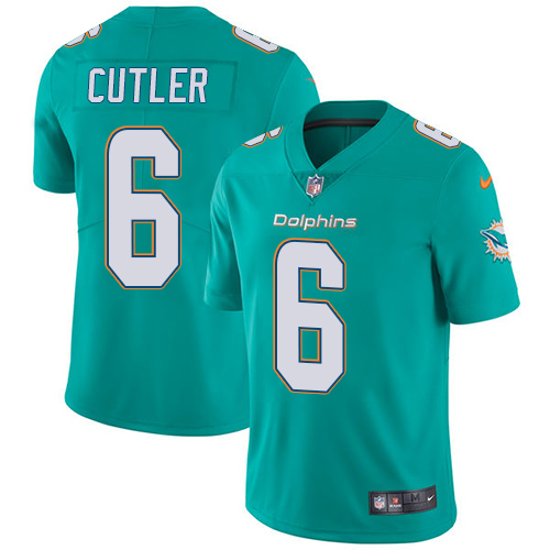 Nike Dolphins #6 Jay Cutler Aqua Green Team Color Men's Stitched NFL Vapor Untouchable Limited Jersey